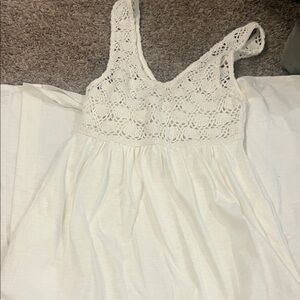 Aerie White Crochet Top